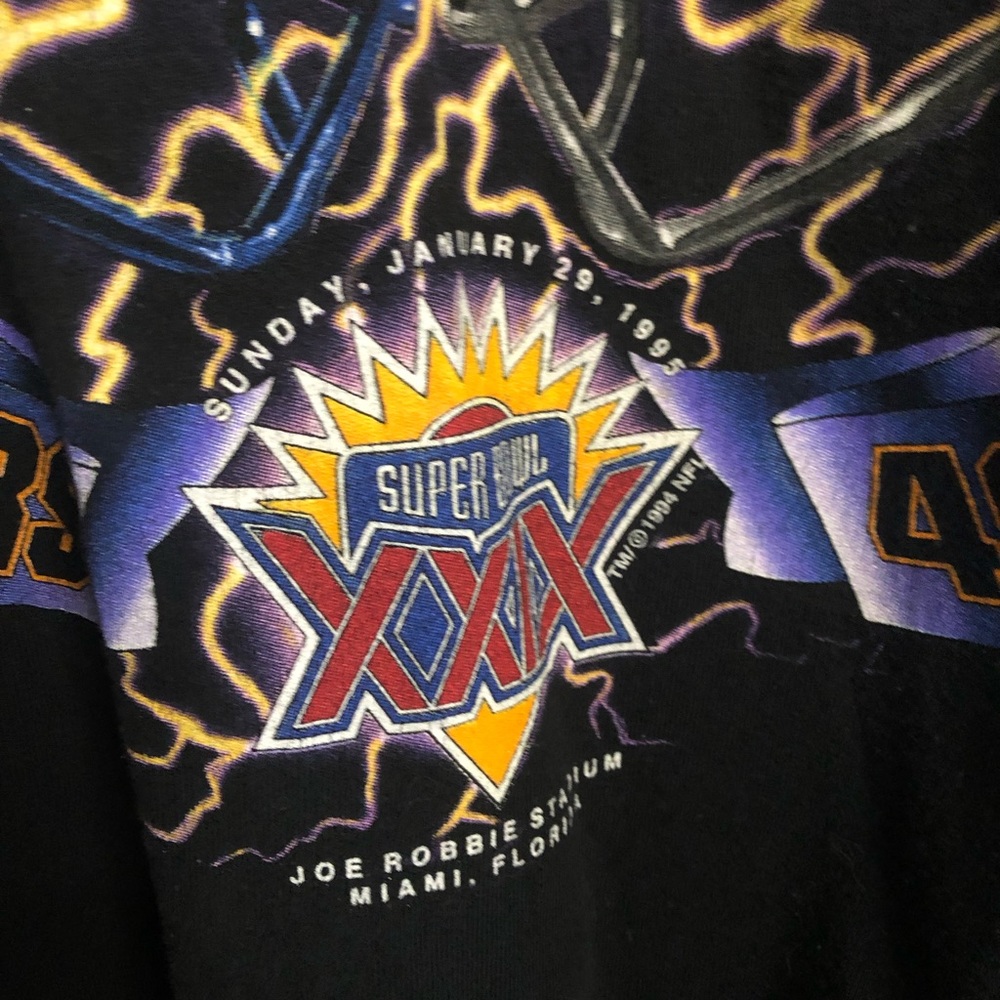 Vintage Super Bowl XXIX San Francisco 49ers Salem T-Shirt XL Chargers NFL Rare - Picture 7 of 7